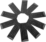KOMBIUDA 10pcs Keyboard Stickers Durable Protective Cover for Computer Accessories Black Background with White Letters Compatible with All and Laptop Keyboards