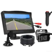 HD IR CCD Rear View Camera 5" Monitor 4PIN + DC Connector Windscreen Stand Mount