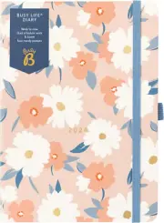 Busy Life Diary January to December 2024 - A5 Pink Daisy - Week to View Planner