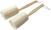 2 Pack loofah Sponge Back Scrubber, exfoliating Bath Sponge on Stick Shower Scrubber for Body Suitable for Men and Women