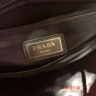 二手精品 PRADA 普拉達 再生尼龍 和saffiano 男士雙肩背包 後背包 黑色 2VZ135