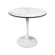 Levede Dining Table Kitchen Swivel Marble Tulip Outdoor Round Metal White