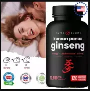 Korean Red Panax Ginseng Capsules | Extra Strength Ginsenosides for Energy,Focus