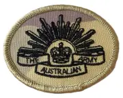 Army Australian DPDU Rising Sun Biscuit Patch, with hook backing Free Postage !