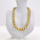 Golden South Sea Pearls Necklace Loose Strand 10-13mm Buttons High Luster