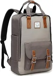 School Backpack for Women Girls,VASCHY Backpack for Men Casual Daypack Laptop Backpack Bookbag for Travel/Business/College Fits 15.6 Inch Laptop Gray