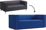 [Comfort Works] Klippan Cover, Designer Velvet Pet Friendly Slipcovers to Fit IKEA Klippan 2 Seater Sofa Loveseat ONLY! (Velvet Cobalt)