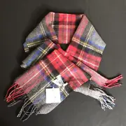 NWT Via Condotti Roma Plaid Flannel Wool Scarf 100% Virgin Wool