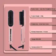 Negative Ionic Hair Straightener Brush w/9 Temp Setting 30s Fast Heating SUPBERC