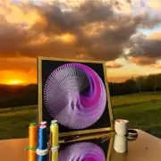 String Art Kit - Wooden Board with Nails, Threads, Scissors, and Instructional