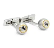 NEW - Men's Genuine Hickey Freeman Cuff Links - Stainless Steel Logo Cufflinks