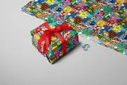 Wrapping Paper Gift Present Wrap Birthday Mario Plumber Super Bowser Peach