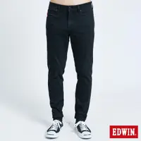 在飛比找蝦皮商城優惠-EDWIN EDGE 紅線緄皮丹寧錐形牛仔褲(黑色)-男款