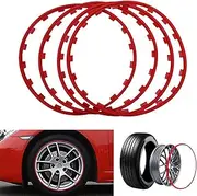 Wheel Rim Protector 4pcs 16-20 in Wheel Rim Protectors, Wheel Edge Trim Protector Ring, Universal Auto Tire Rim Guard，Anti-Scratch Tire Decoration Accessorie (Color : Red, Size : 20)