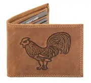 Rooster Men Western Wallets Bifold Style Cartera de Hombre Gallo