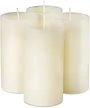 SPAAS Rustic Ivory Pillar Candles - 2.7" X 5" Decorative Candles Set of 4 - Clean Burning and Dripless Unscented Rustic Pillar Candles for Home Decorations, Party, Weddings, Spa, Restaurant