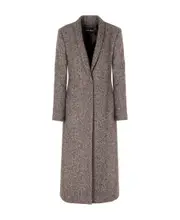 Single-breasted cashmere initial shearing wool coat IT42 Brown