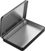 COSMEVIVI Mini Tinplate Storage Box with Hinged Lid Small Portable Metal Container for Game Cards Jewelry Crafts and More Sleek Design for Travel and Organization