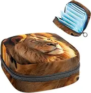 Period Bag,Sanitary Napkin Storage Bag,African Brown Lion,Tampon Bag for Purse