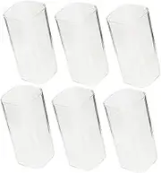 SHOWERORO 6pcs Clear Drinking Glass Cups Transparent Water Coffee Cups for Home Restaurant Bar and Cafe Use Versatile High Borosilicate Glassware
