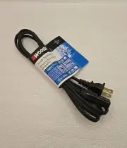 Woods 6 Ft. Mini Plug Appliance Cord 0294 Black 18/2 - 10A / 125V / 1250W *NEW*