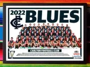 Framed 2022 CARLTON BLUES AFL Poster - 62cm x 44.5cm x 3cm
