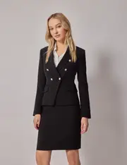 Hawes & Curtis Black Double Breasted Jacket Size: 20 (UK 22)
