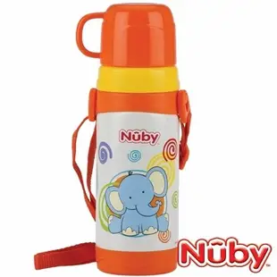 ☘ 板橋統一婦幼百貨 ☘  Nuby 不銹鋼真空背帶水壺(杯蓋) 拉拉象 360ml