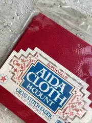 NEW Aida Cloth 14Count Cross Stitch Fabric,Red,12"x18" 100% Cotton