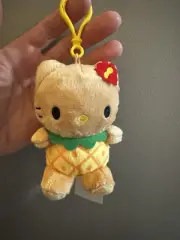 NEW! Hello Kitty Pineapple Hawaii Plush 4" Keychain Limited Edition! NWT!