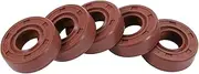 X AUTOHAUX Universal Oil Seal TC Double Lip W Steel Spring Seal Ring Rotary Shaft Seal 10x22x7mm High Pressure Fluorine Rubber Brown 5 Pcs