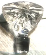 Crystal Bottle Wine Stopper Topper Decanter Whiskey Scotch Drop 3 1/2" tall