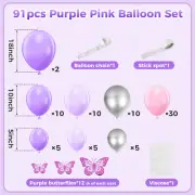 Balloons Arch Garland Kit Reusable Purple Pink Balloons DIY Latex Balloons leUSa