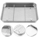 1 Set Oven Tray with Rack Stainless Steel Baking Tray Baking Sheet Pan for Oven