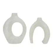 FIN Set of 2 Nordic Boho Hollow Snuggle Vases Resin Flower Vases Living Room Decor