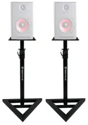 (2) Rockville Adjustable Studio Monitor Speaker Stands For Gemini SR-8 Monitors