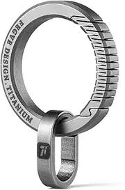FEGVE Key Carabiner Keychain Clip with Titanium Mini Quick Release Connecting Key Chain Rings and 2pcs 25mm/1 inch Stainless Steel Key Ring -(Matte)
