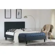 Albany Button Double Bed Frame Fabric Charcoal