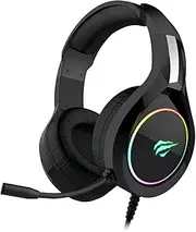 Havit RGB Gaming Headset with 3.5mm Headset Mic Splitter Xbox, Black