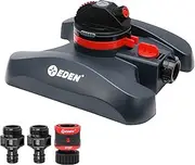 Eden 94134 2-Pattern Turbo Gear Drive Sprinkler for Yard w/Quick Connect Starter Kit Flow Control with Removable Filter, 360 Degree Coverage