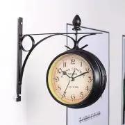 Double-Sided Retro Wall ClockVintage Industrial Wall Hanging Clock for Indoor...