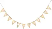 Linen Bunting 9 Feet Hessian Flag Banner Jute Pennant Flag Garlands Fabric Triangle Flags Double Sided Vintage