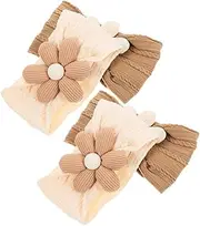 FUNNETOYU 4Pcs Headbands with Bow Soft Stretchy Nylon Hairbands for Elegant Floral Design Comfortable Elastic Hair Accessories for Boy Girl