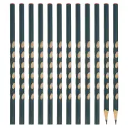 12 Pack Triangle Hole Design HB Graphite Pencil with Red Top, Blue