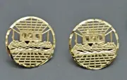 Real 10k Yellow Gold Round Diamond Cut Last Supper Stud earrings 2.6gr