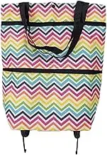Washable Grocery Bag - Foldable Shopping Bags | Trolley Waterproof Telescopic Handle Tollery Bag | Waterproof Shopping Bag Stable Silent Wheels Shopping Trolley Tote Bag for Everyday Shopping Camping