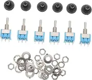 MUCKLILY 6pcs Toggle Rocker Switch Guitar Switch Tip Journey Black Speed Knobs Guitar Amp Cord The Switch Switches Cars Guitar Pedal Knob Control Toggle Switch Wiring Marine Switch Iron
