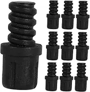 PLAFOPE 10pcs Toilet Brush Head Adapter Self Locking Replacement Connector for Secure Attachment Compatibility with Threaded Broom Handle Construction for Reliable Cleaning Performance