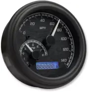 Dakota Digital Black Fatbob Tank Mounted Speedometer 96-03 Harley Softail FLHT