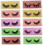 10 Pair False Eyelashes Kit Curly & Dense 3D Volume Wispy Lashes Reusable Realistic Natural Fluffy False Lashes for Makeup, Cosplay, Daily Wear, Black